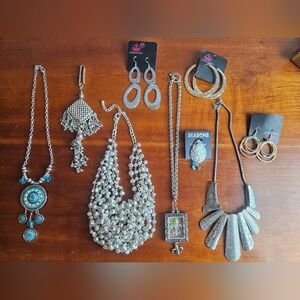 9 Piece Jewelry Bundle Lot Of Costume Jewelry